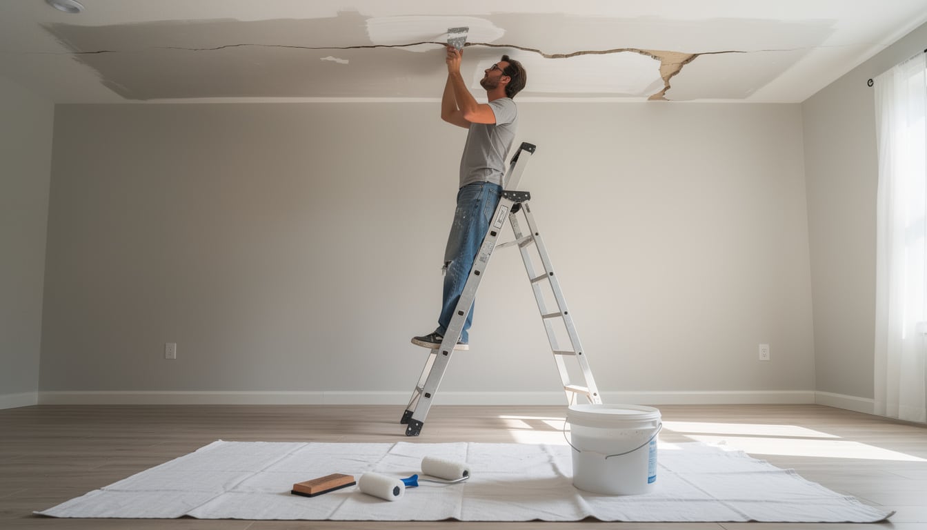 découvrez des astuces pratiques et faciles pour réparer rapidement un plafond fissuré et redonner un coup de neuf à votre intérieur.