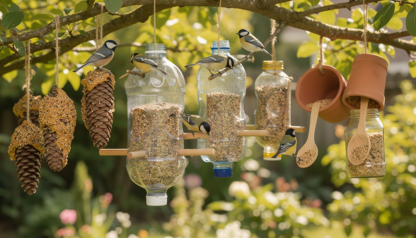 découvrez des idées faciles et gratuites pour fabriquer vous-même des mangeoires à oiseaux. attirez la faune chez vous avec des créations simples et écologiques !