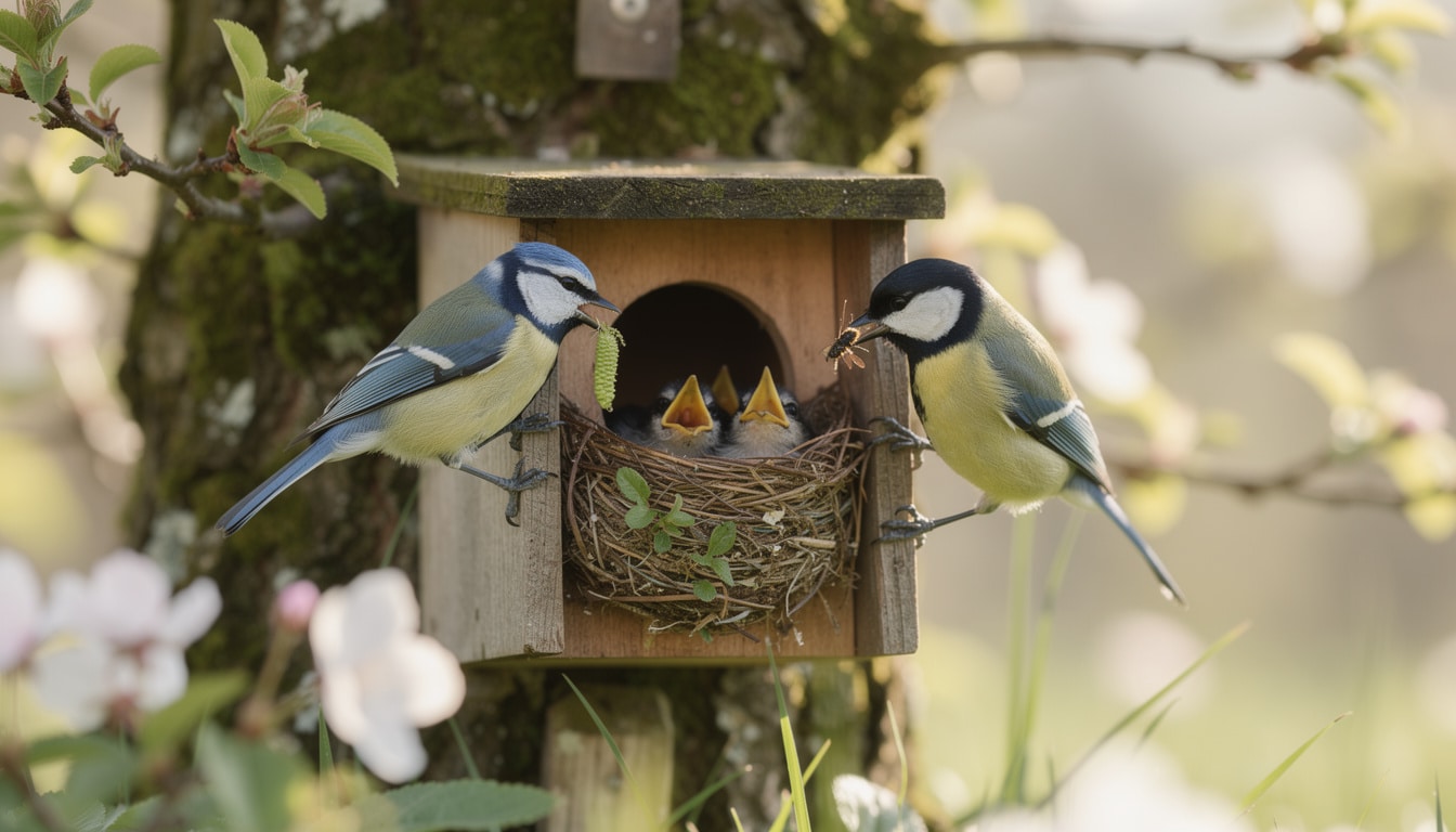 explorez le cycle de reproduction fascinant des mésanges, de la nidification à l'envol des oisillons, et découvrez leurs comportements uniques.