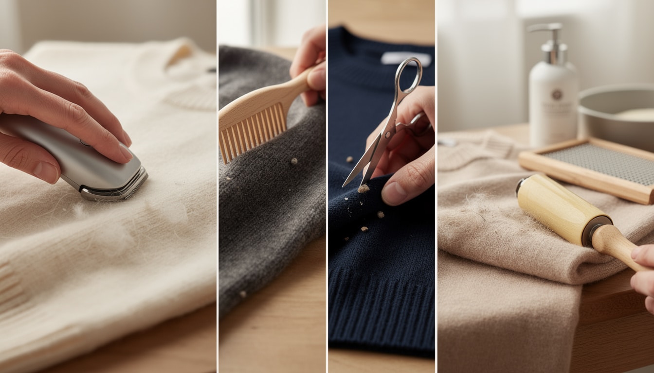 découvrez cinq astuces efficaces pour enlever facilement les bouloches de vos pulls en laine et retrouver un vêtement comme neuf.