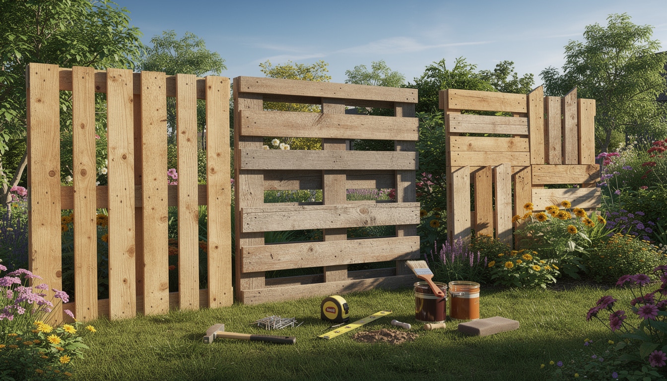 découvrez des idées créatives et faciles pour fabriquer vous-même des clôtures en palettes, idéales pour personnaliser votre jardin à moindre coût.