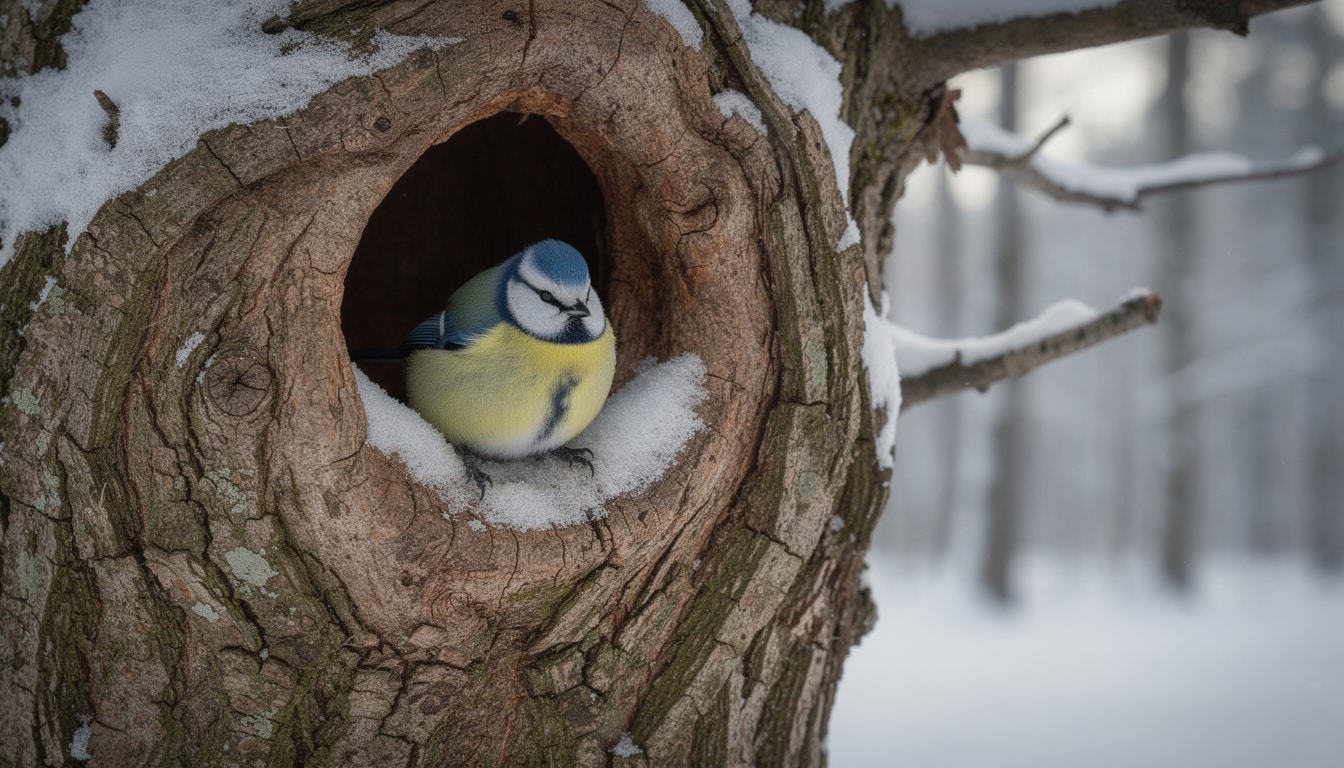 découvrez où les mésanges passent leurs nuits en hiver et apprenez comment ces petits oiseaux s’adaptent aux froides saisons pour survivre.