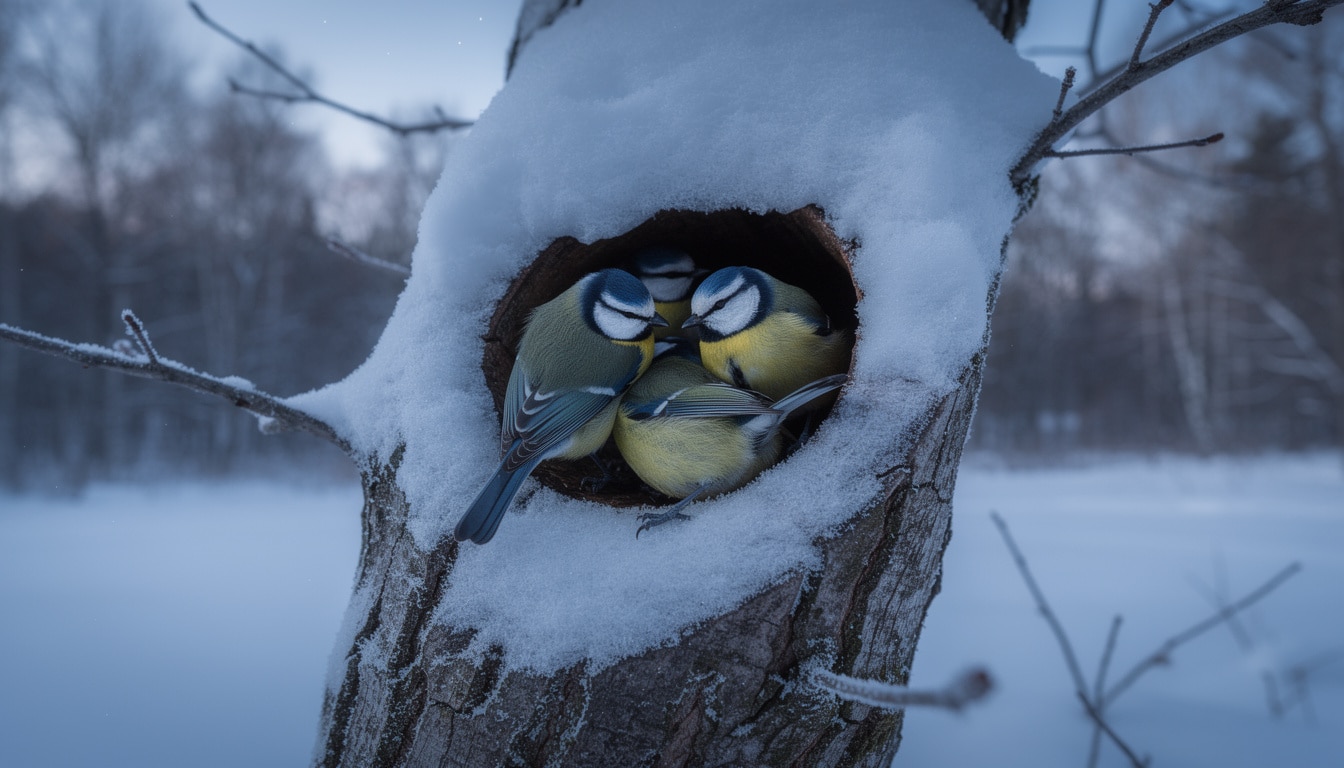 découvrez où les mésanges passent leurs nuits en hiver et apprenez comment ces petits oiseaux se protègent du froid durant la saison froide.