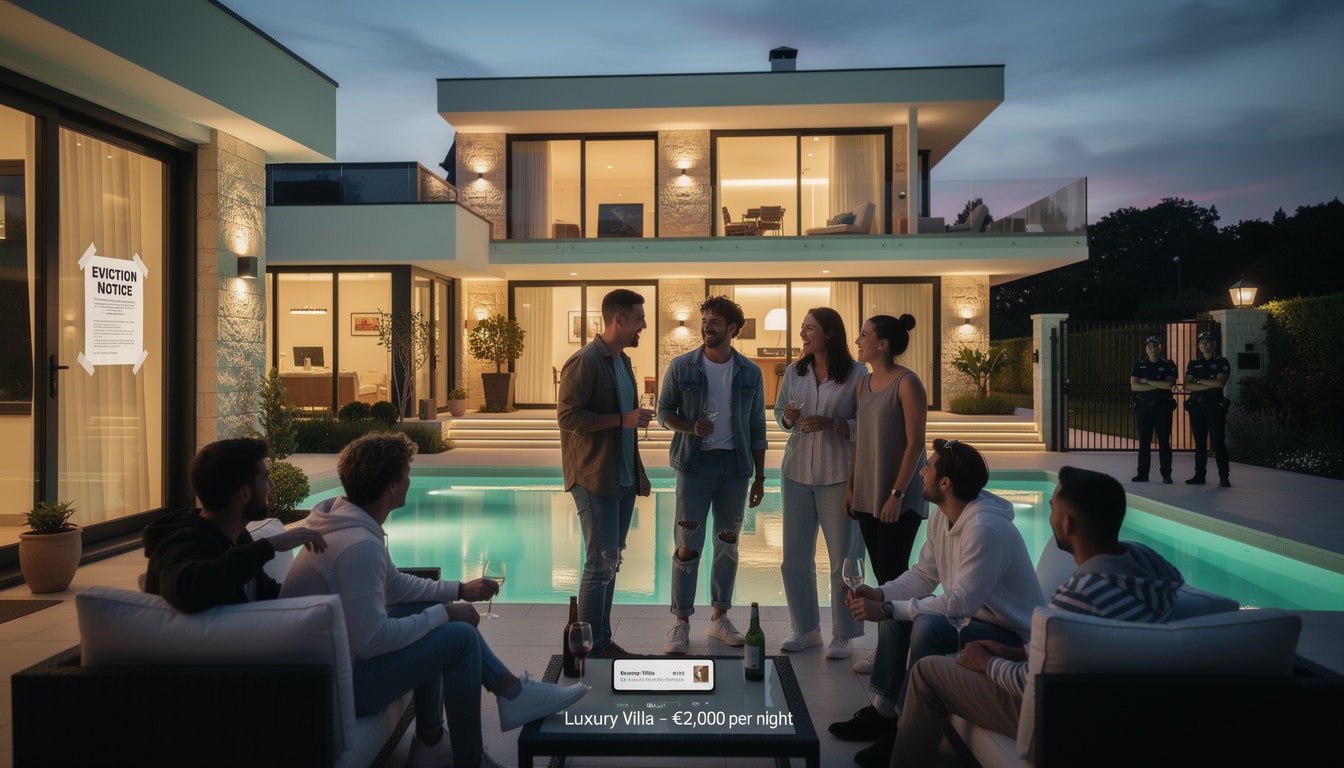 découvrez comment des occupants illégaux louent une villa à 2 000 € la nuit sur airbnb, défiant toutes les tentatives d'expulsion et posant un défi juridique inédit.