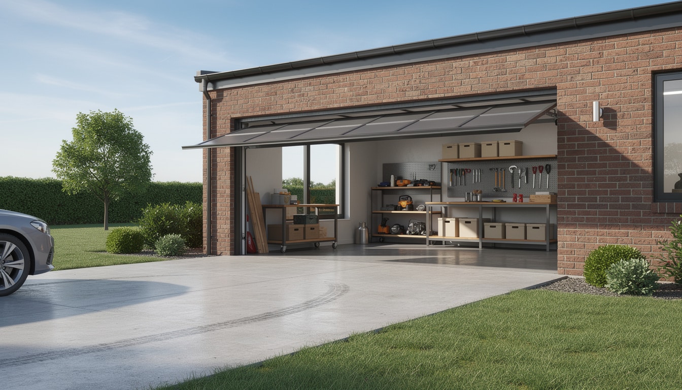 découvrez un garage solide et fonctionnel, conçu pour protéger vos véhicules tout en offrant un espace de rangement pratique et durable.