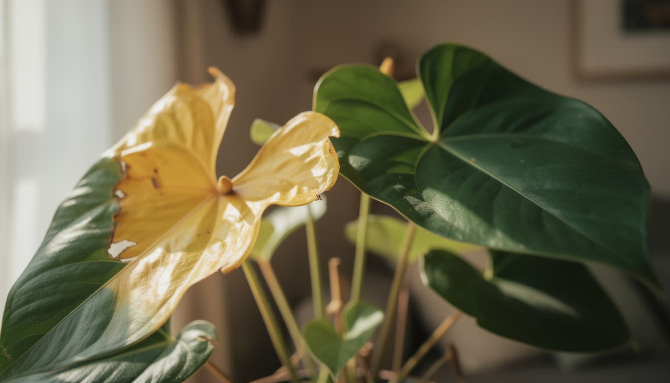 découvrez les conseils d'un fleuriste expert pour prévenir le jaunissement des feuilles d'anthurium et garder votre plante belle et vigoureuse.